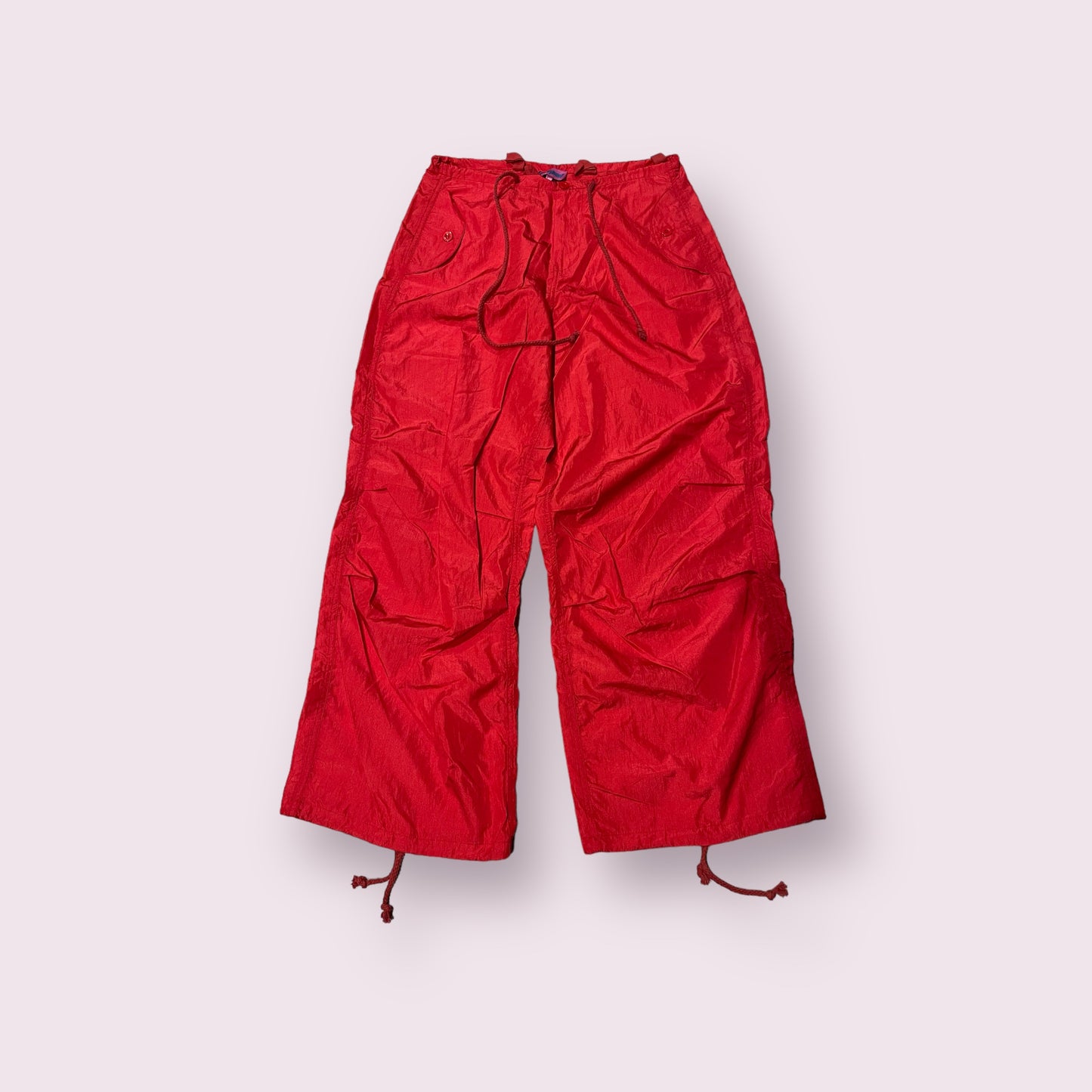 Edikted red parachute pants